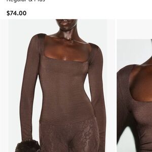 SKIMS Brown Long Sleeve Bodysuit